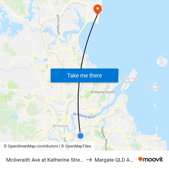 Mcilwraith Ave at Katherine Street, Stop 28 to Margate QLD Australia map