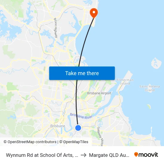 Wynnum Rd at School Of Arts, Stop 27 to Margate QLD Australia map