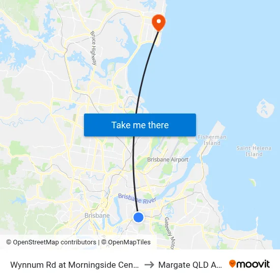 Wynnum Rd at Morningside Central, Stop 30 to Margate QLD Australia map