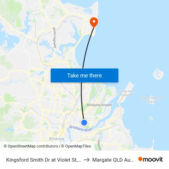 Kingsford Smith Dr at Violet St, Stop 35 to Margate QLD Australia map