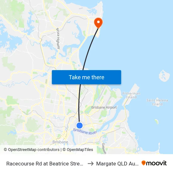 Racecourse Rd at Beatrice Street, Stop 22 to Margate QLD Australia map