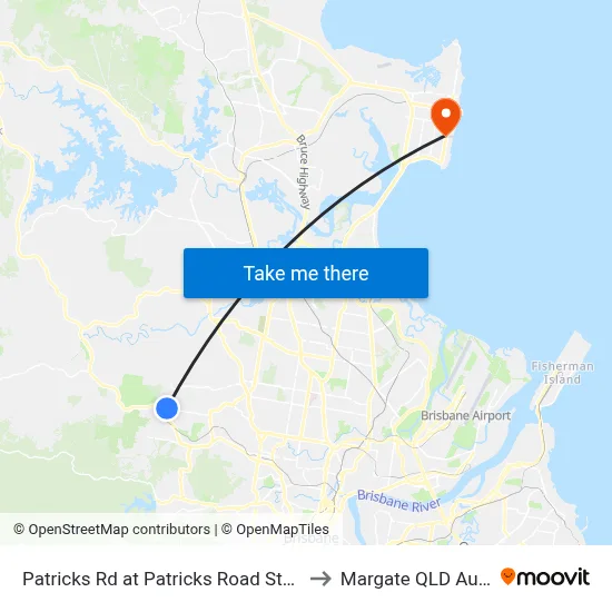 Patricks Rd at Patricks Road State School to Margate QLD Australia map