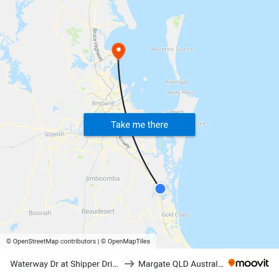 Waterway Dr at Shipper Drive to Margate QLD Australia map