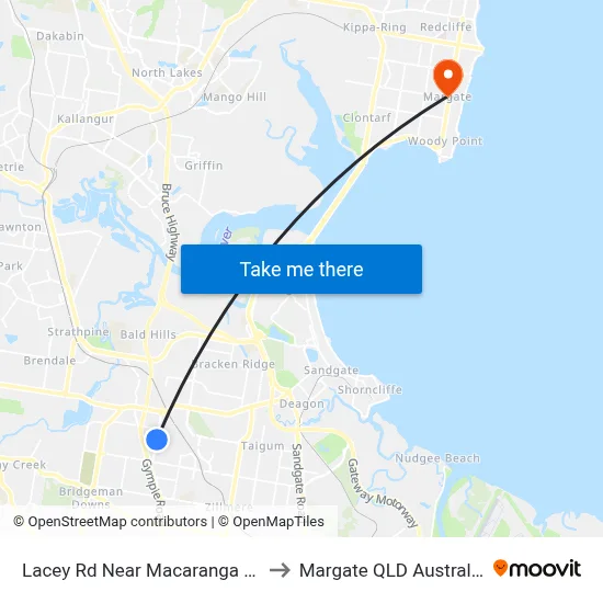 Lacey Rd Near Macaranga Cr to Margate QLD Australia map