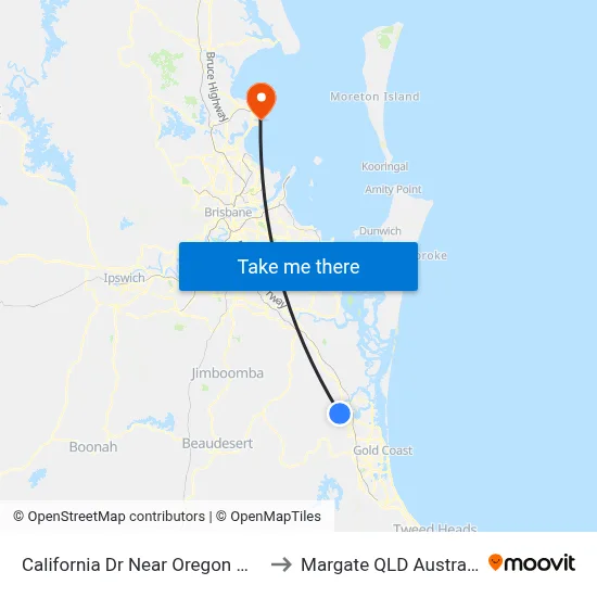 California Dr Near Oregon Way to Margate QLD Australia map