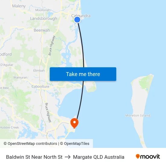 Baldwin St Near North St to Margate QLD Australia map