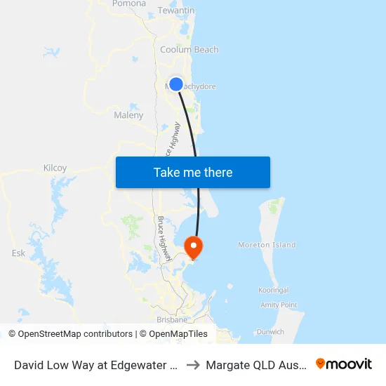 David Low Way at Edgewater Village to Margate QLD Australia map