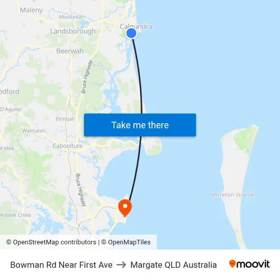 Bowman Rd Near First Ave to Margate QLD Australia map