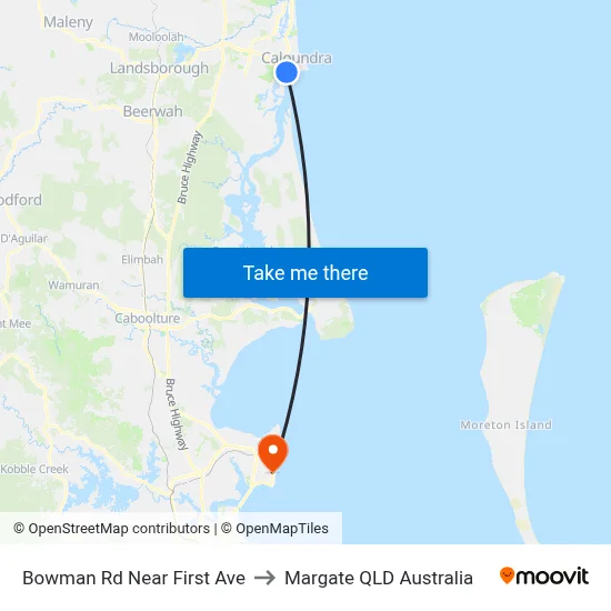 Bowman Rd Near First Ave to Margate QLD Australia map