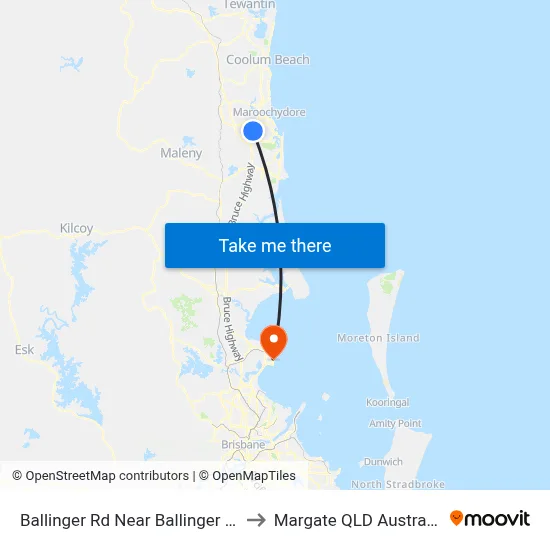 Ballinger Rd Near Ballinger Ct to Margate QLD Australia map