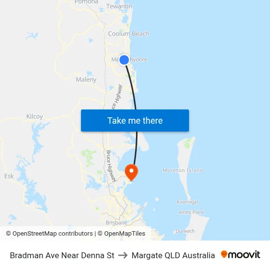 Bradman Ave Near Denna St to Margate QLD Australia map