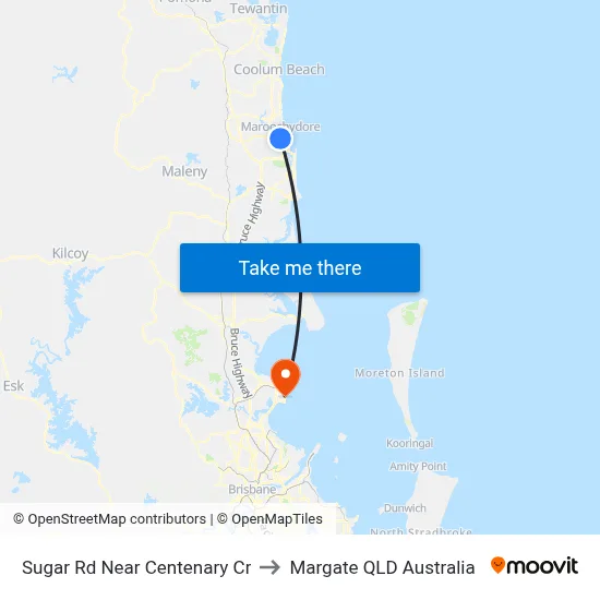 Sugar Rd Near Centenary Cr to Margate QLD Australia map