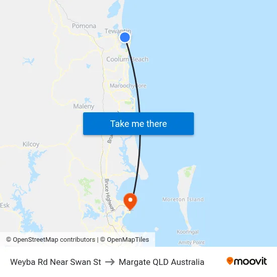 Weyba Rd Near Swan St to Margate QLD Australia map