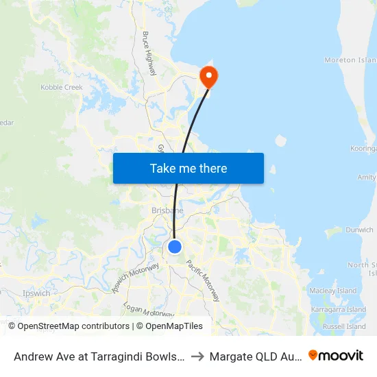 Andrew Ave at Tarragindi Bowls, Stop 38a to Margate QLD Australia map