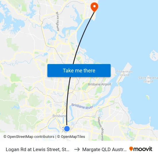 Logan Rd at Lewis Street, Stop 11 to Margate QLD Australia map