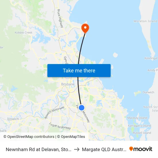 Newnham Rd at Delavan, Stop 78 to Margate QLD Australia map