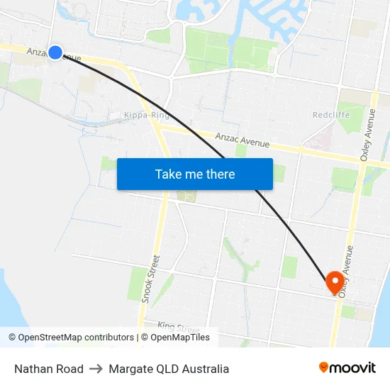 Nathan Road to Margate QLD Australia map