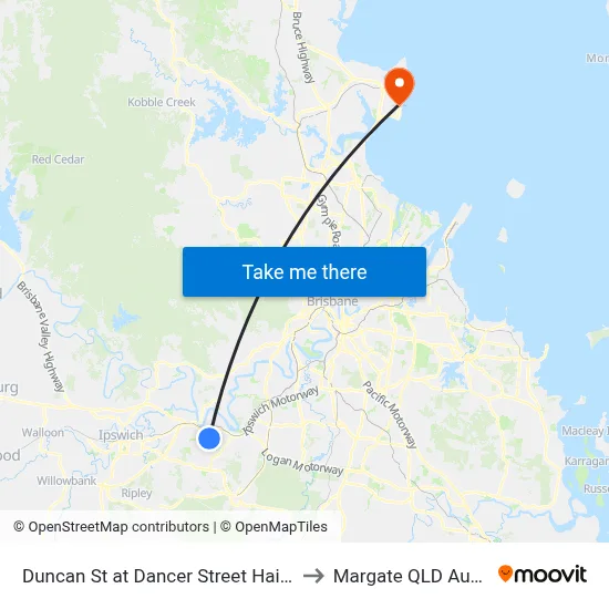 Duncan St at Dancer Street Hail 'N' Ride to Margate QLD Australia map