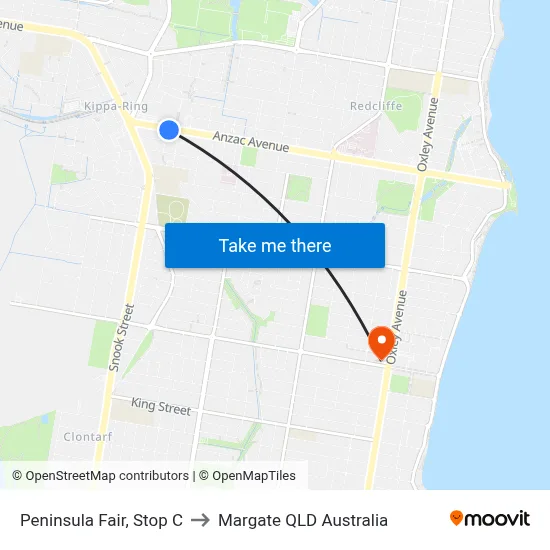 Peninsula Fair, Stop C to Margate QLD Australia map
