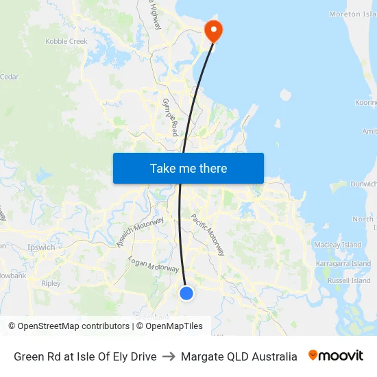 Green Rd at Isle Of Ely Drive to Margate QLD Australia map