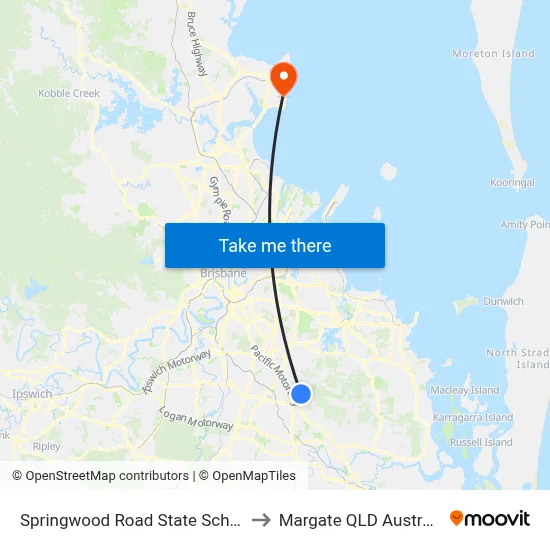 Springwood Road State School to Margate QLD Australia map