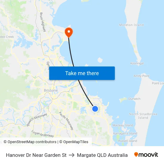 Hanover Dr Near Garden St to Margate QLD Australia map