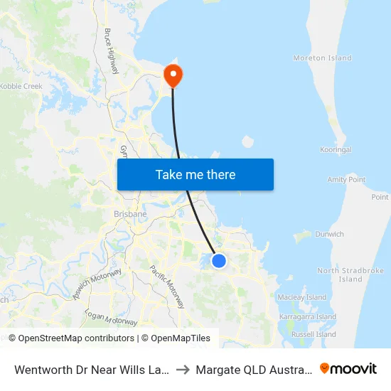 Wentworth Dr Near Wills Lane to Margate QLD Australia map