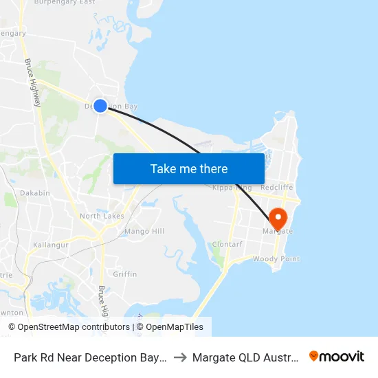 Park Rd Near Deception Bay Rd to Margate QLD Australia map