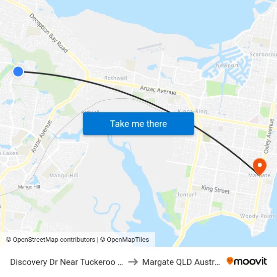 Discovery Dr Near Tuckeroo Pde to Margate QLD Australia map