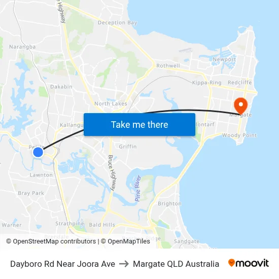 Dayboro Rd Near Joora Ave to Margate QLD Australia map