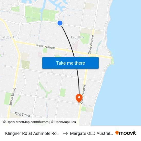 Klingner Rd at Ashmole Road to Margate QLD Australia map