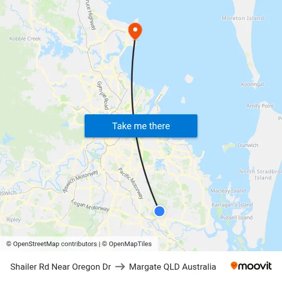 Shailer Rd Near Oregon Dr to Margate QLD Australia map
