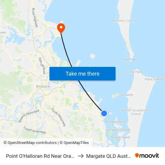 Point O'Halloran Rd Near Orana St to Margate QLD Australia map