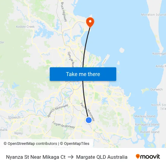 Nyanza St Near Mikaga Ct to Margate QLD Australia map