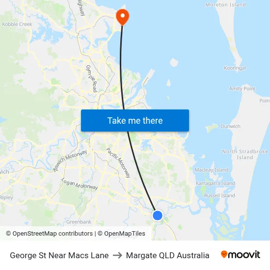 George St Near Macs Lane to Margate QLD Australia map
