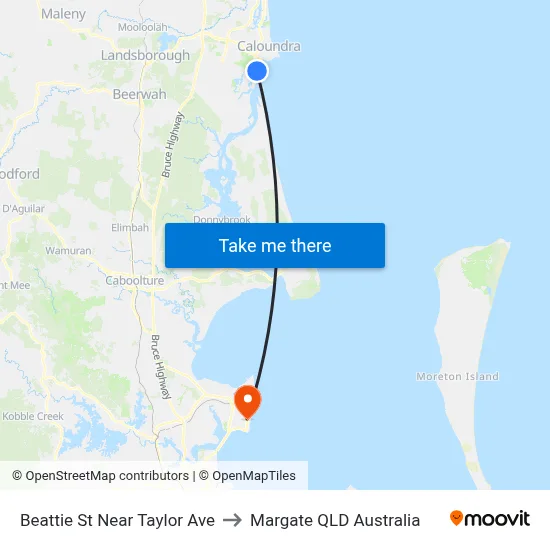 Beattie St Near Taylor Ave to Margate QLD Australia map