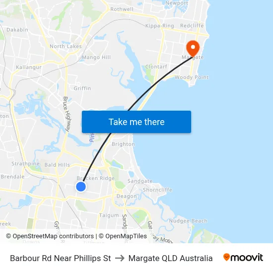 Barbour Rd Near Phillips St to Margate QLD Australia map
