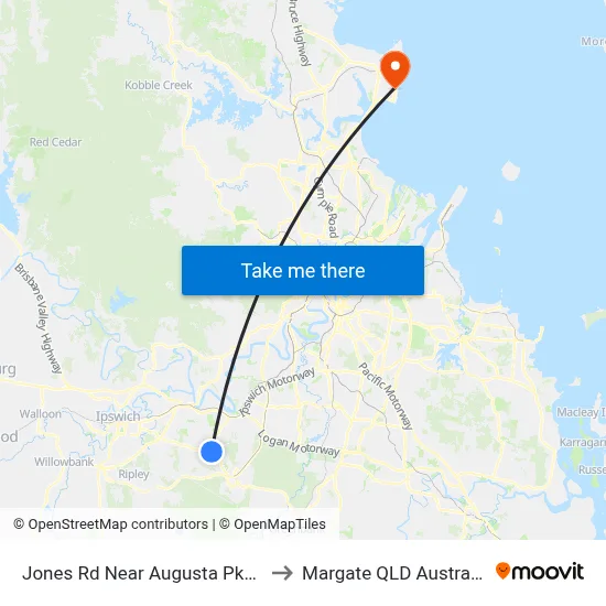 Jones Rd Near Augusta Pkwy to Margate QLD Australia map