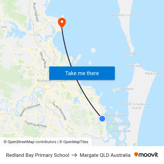 Redland Bay Primary School to Margate QLD Australia map