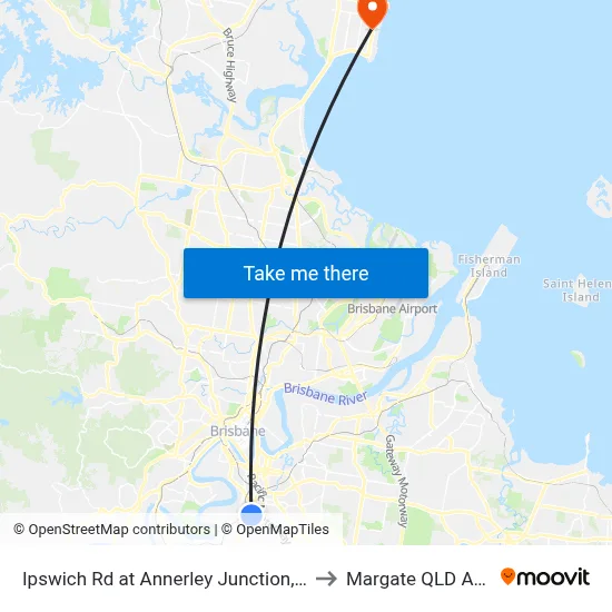 Ipswich Rd at Annerley Junction, Stop 22/21 to Margate QLD Australia map