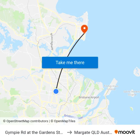Gympie Rd at the Gardens Stop 38a to Margate QLD Australia map