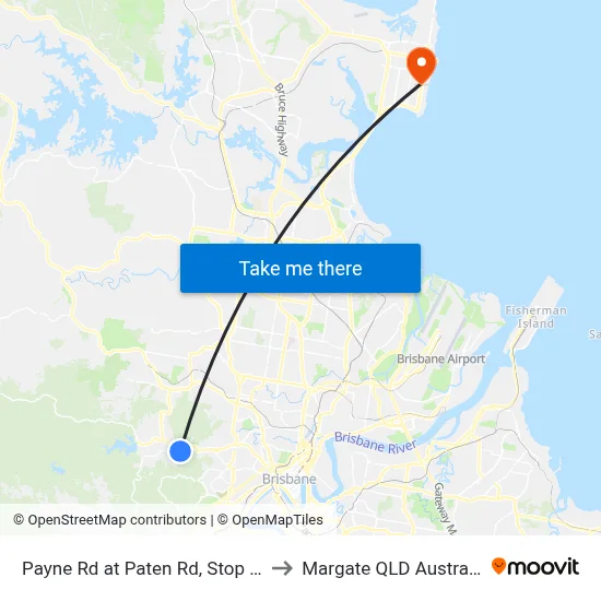 Payne Rd at Paten Rd, Stop 33 to Margate QLD Australia map