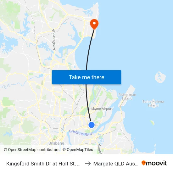 Kingsford Smith Dr at Holt St, Stop 43 to Margate QLD Australia map