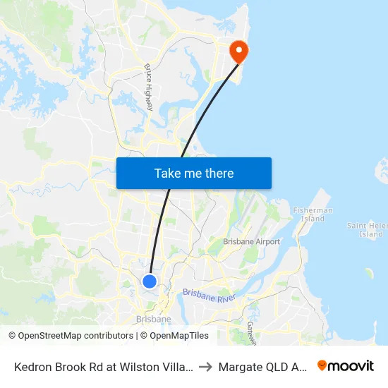 Kedron Brook Rd at Wilston Village, Stop 20 to Margate QLD Australia map