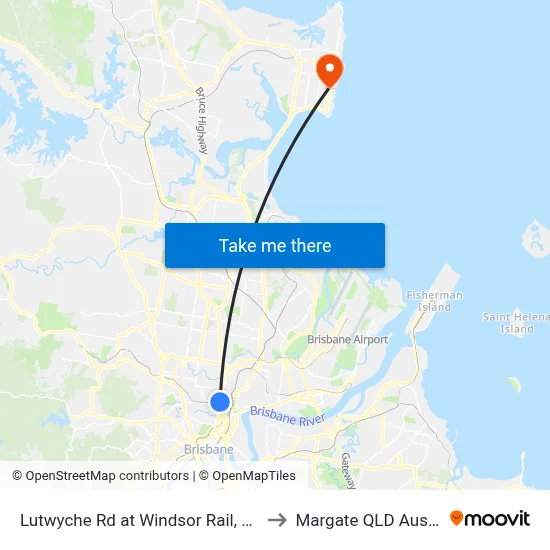 Lutwyche Rd at Windsor Rail, Stop 13 to Margate QLD Australia map