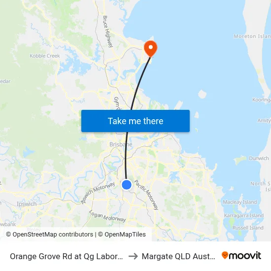 Orange Grove Rd at Qg Laboratory to Margate QLD Australia map
