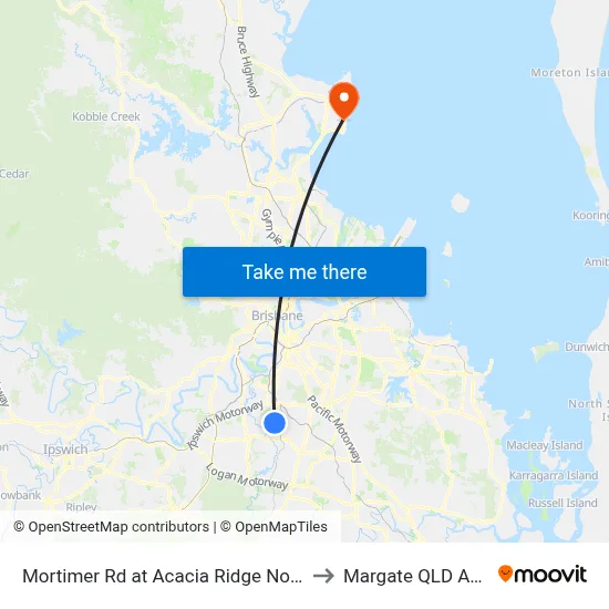 Mortimer Rd at Acacia Ridge North, Stop 59 to Margate QLD Australia map