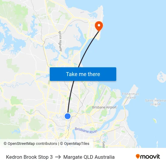 Kedron Brook Stop 3 to Margate QLD Australia map
