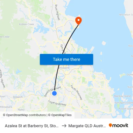 Azalea St at Barberry St, Stop 65 to Margate QLD Australia map