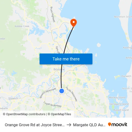 Orange Grove Rd at Joyce Street, Stop 57 to Margate QLD Australia map